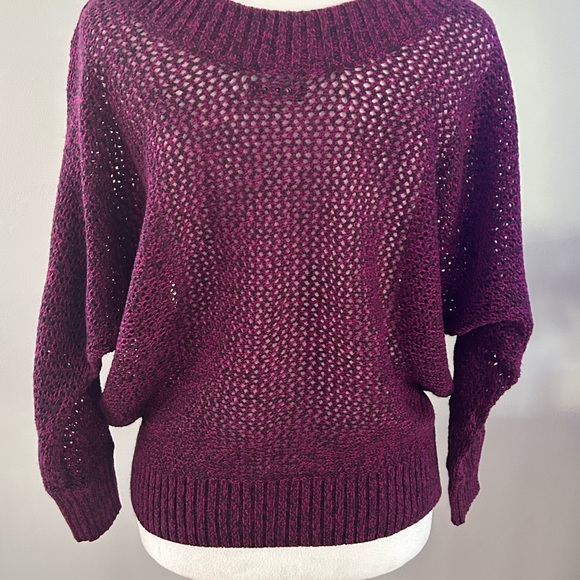 Express Women's V-Neck Sweater - Deep Purple - Picture 5 of 9